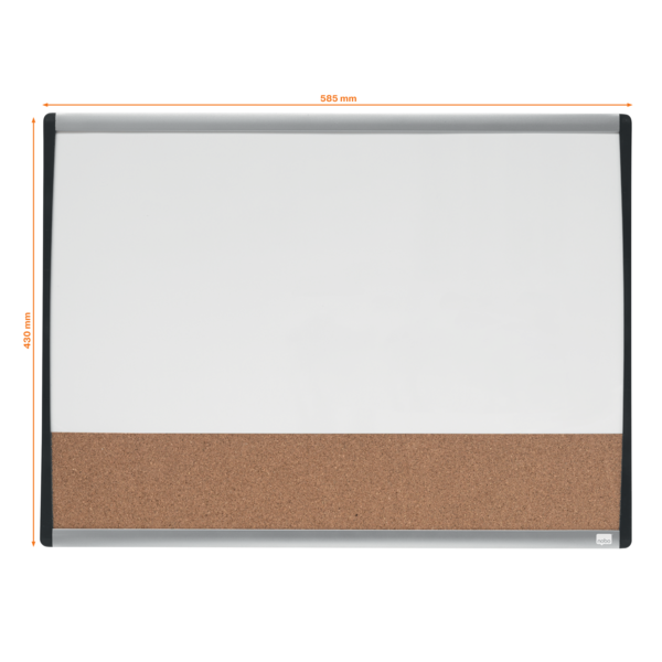 Pizarra Blanca Magnética Pequeña Con Tablero De Anuncios De Corcho Nobo 585X430Mm Blanco