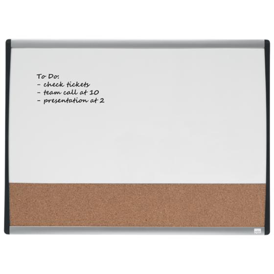 Pizarra Blanca Magnética Pequeña Con Tablero De Anuncios De Corcho Nobo 585X430Mm Blanco