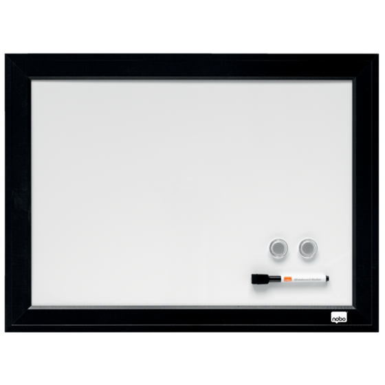 Pizarra Blanca Magnética Pequeña Nobo Con Marco Negro 585X430 Mm Negro
