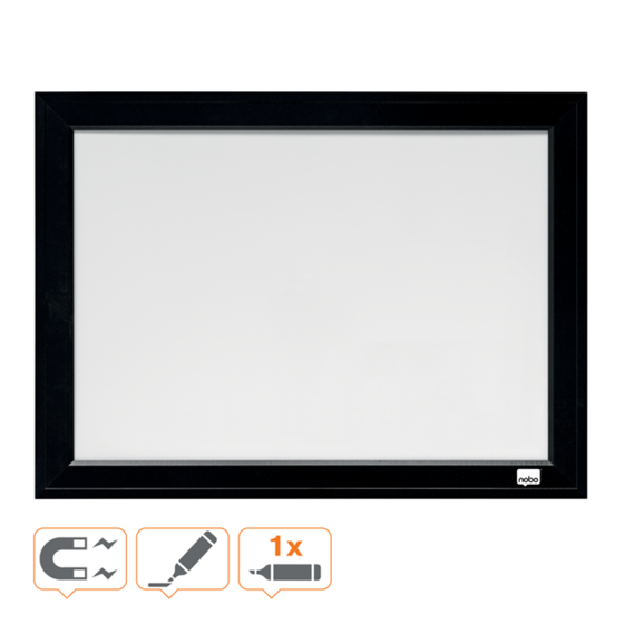 Pizarra Blanca Magnética Pequeña Nobo Con Marco Negro 585X430 Mm Negro