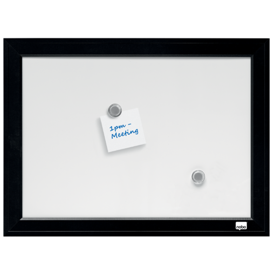 Pizarra Blanca Magnética Pequeña Nobo Con Marco Negro 585X430 Mm Negro