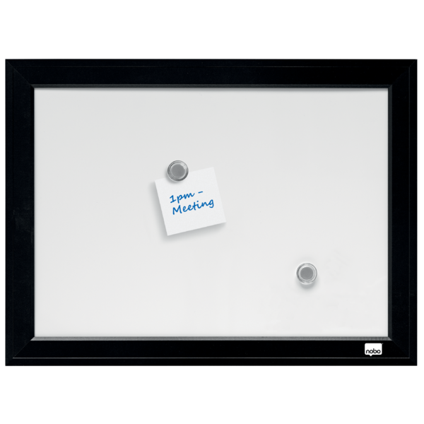 Pizarra Blanca Magnética Pequeña Nobo Con Marco Negro 585X430 Mm Negro