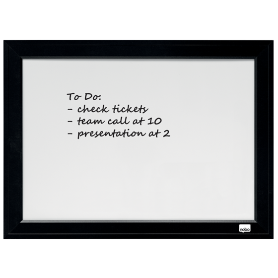 Pizarra Blanca Magnética Pequeña Nobo Con Marco Negro 585X430 Mm Negro