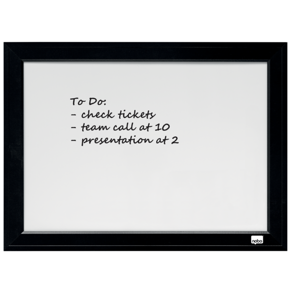Pizarra Blanca Magnética Pequeña Nobo Con Marco Negro 585X430 Mm Negro