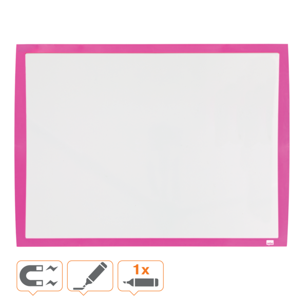 Pizarra Blanca Magnética Pequeña Nobo De 585X430 Mm Fucsia