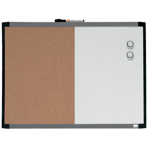 Pizarra Blanca Magnética Pequeña Y Tablero De Anuncios De Corcho Nobo 585X430Mm