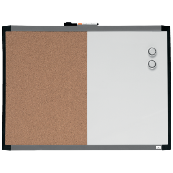 Pizarra Blanca Magnética Pequeña Y Tablero De Anuncios De Corcho Nobo 585X430Mm
