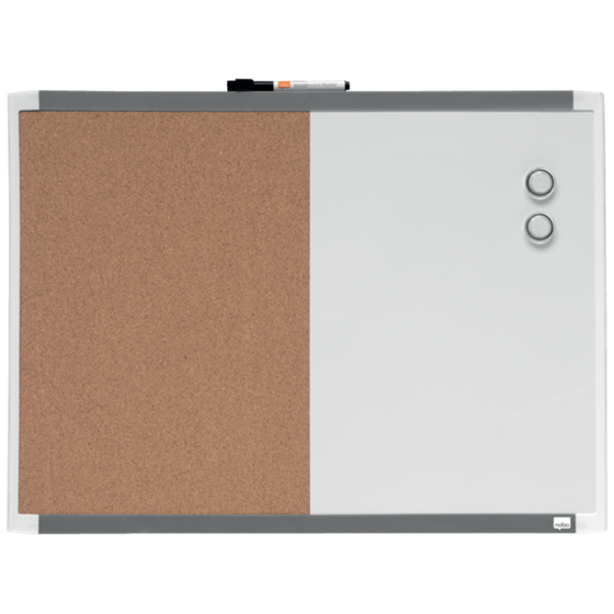 Pizarra Blanca Magnética Pequeña Y Tablero De Anuncios De Corcho Nobo 585X430Mm