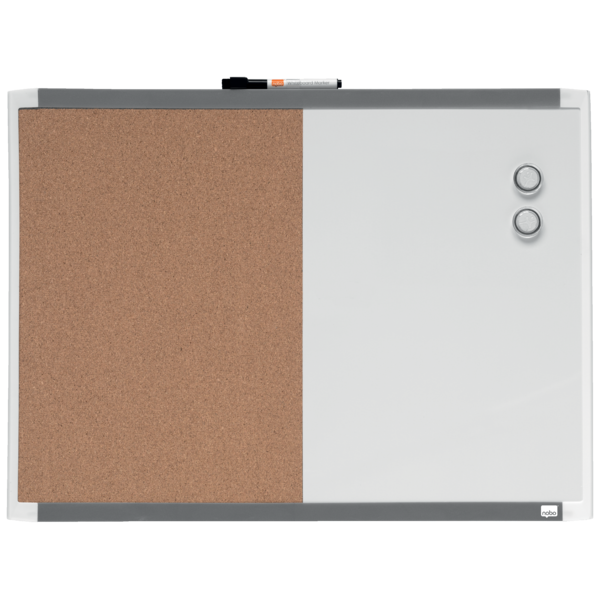 Pizarra Blanca Magnética Pequeña Y Tablero De Anuncios De Corcho Nobo 585X430Mm
