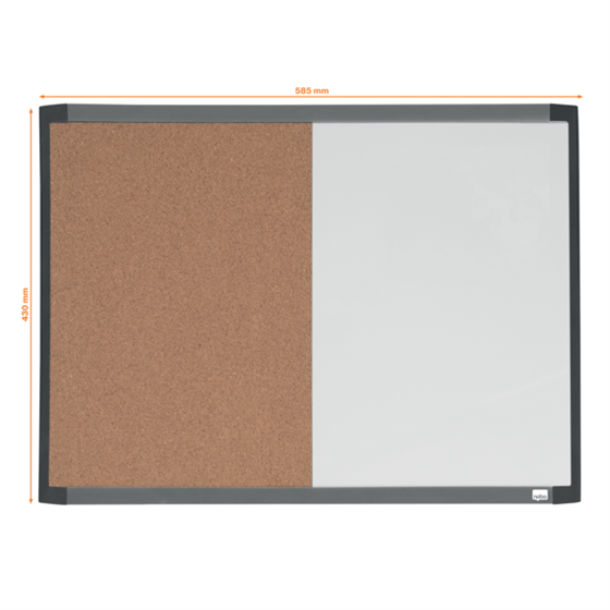 Pizarra Blanca Magnética Pequeña Y Tablero De Anuncios De Corcho Nobo 585X430Mm