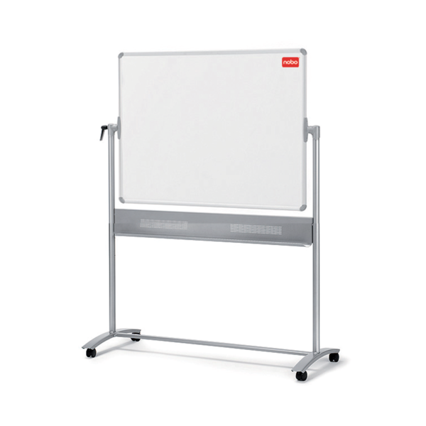 Pizarra Blanca Móvil De Melamina Basic Nobo, 1200 × 900 Mm Blanco