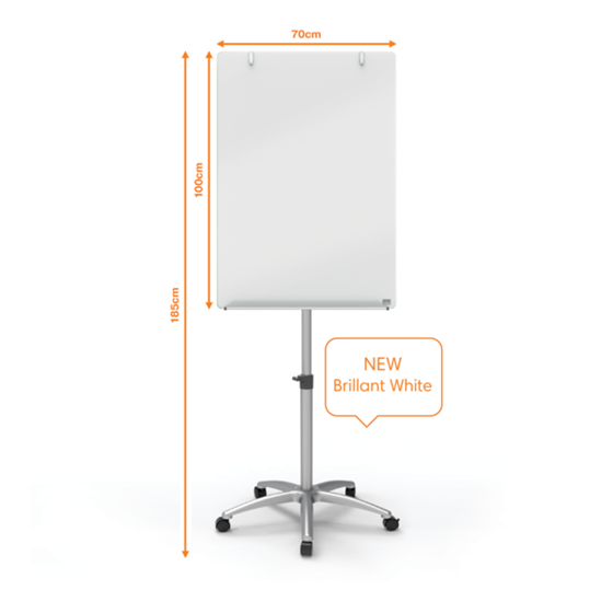 Pizarra Caballete Móvil De Cristal Blanco Brillante Nobo Blanco Brillante