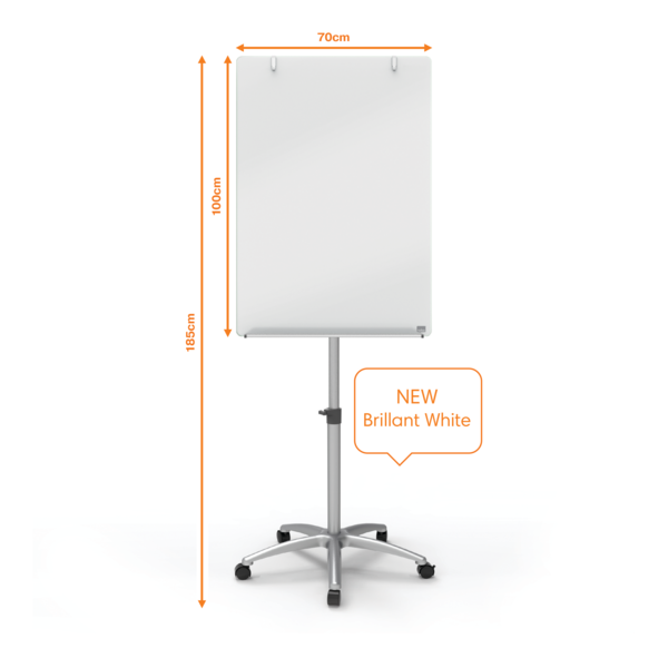 Pizarra Caballete Móvil De Cristal Blanco Brillante Nobo Blanco Brillante
