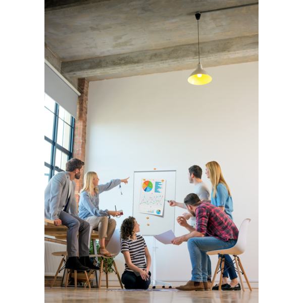 Pizarra Conferencia Móvil Acero Lacado Impression Pro Nobo Blanco