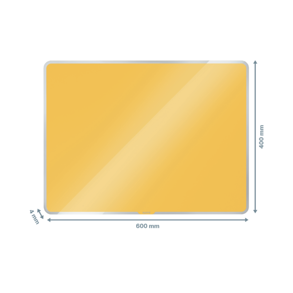 Pizarra De Cristal Magnético Leitz Cosy 600X400 Mm Amarillo Cálido