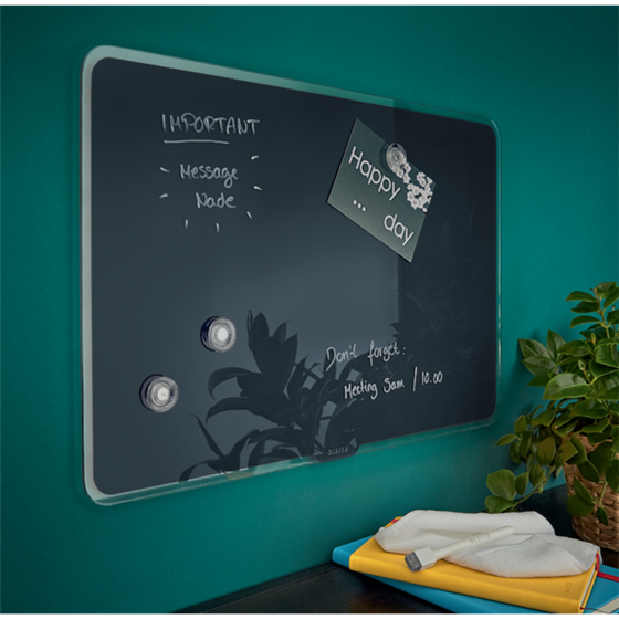 Pizarra De Cristal Magnético Leitz Cosy 600X400 Mm Gris Terciopelo