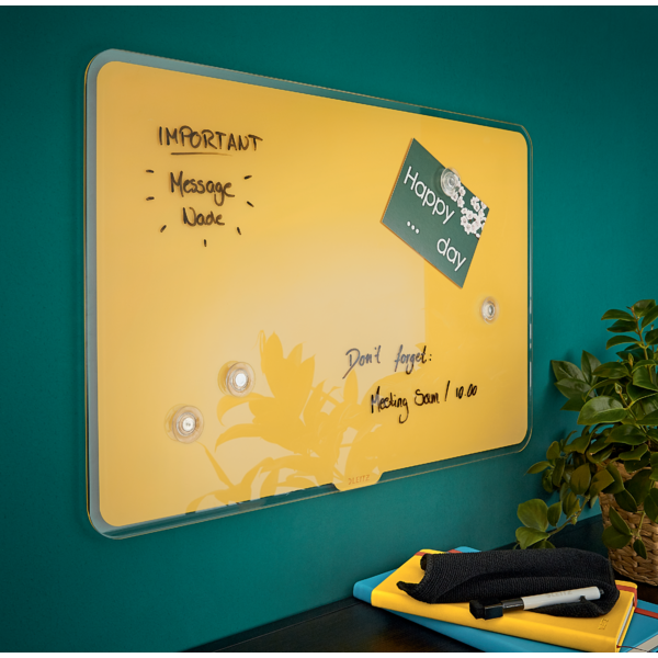 Pizarra De Cristal Magnético Leitz Cosy 800X600 Mm Amarillo Cálido