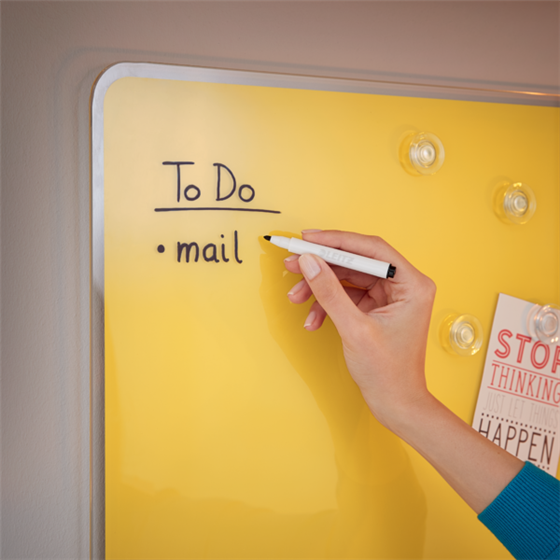 Pizarra De Cristal Magnético Leitz Cosy 800X600 Mm Amarillo Cálido