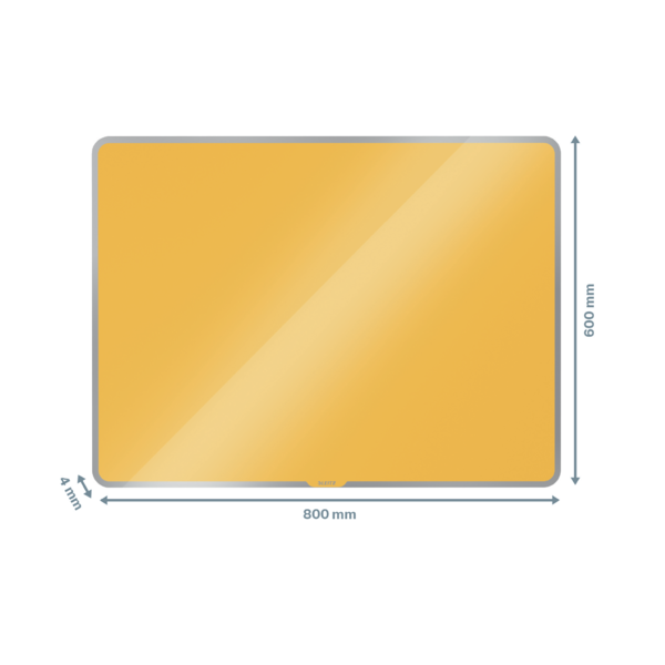 Pizarra De Cristal Magnético Leitz Cosy 800X600 Mm Amarillo Cálido
