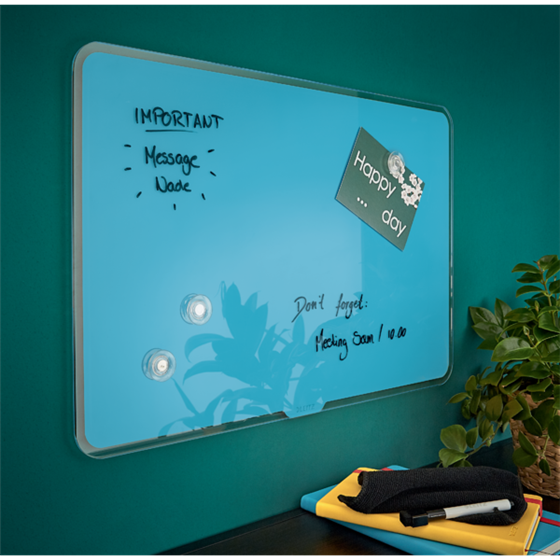 Pizarra De Cristal Magnético Leitz Cosy 800X600 Mm Azul Calma