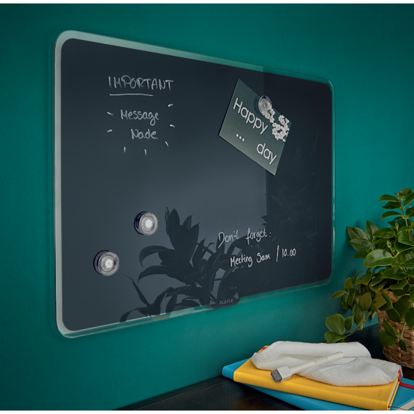 Pizarra De Cristal Magnético Leitz Cosy 800X600 Mm Gris Terciopelo