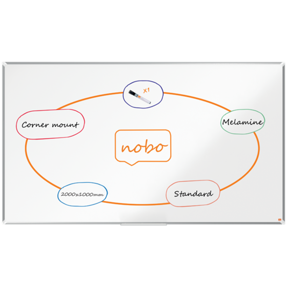 Pizarra De Melamina Nobo Premium Plus De 2000X1000Mm Blanco
