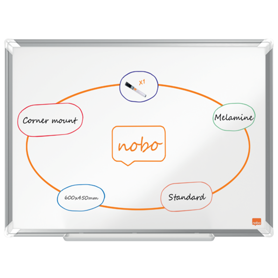 Pizarra De Melamina Nobo Premium Plus De 600X450Mm Blanco