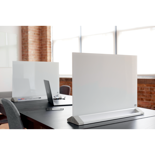 Pizarra De Sobremesa De Cristal Magnético De 600X430 Mm De Nobo Blanco Brillante