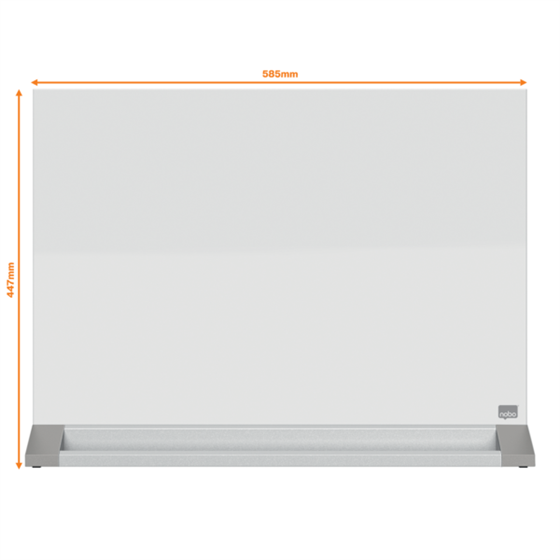 Pizarra De Sobremesa De Cristal Magnético De 600X430 Mm De Nobo Blanco Brillante