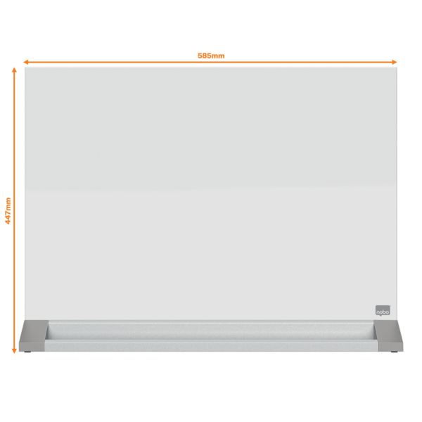 Pizarra De Sobremesa De Cristal Magnético De 600X430 Mm De Nobo Blanco Brillante