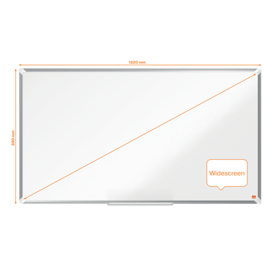 Pizarra Magnética De Acero Lacado De Formato Panorámico  Nobo Premium Plus 1220X690 Mm Blanco