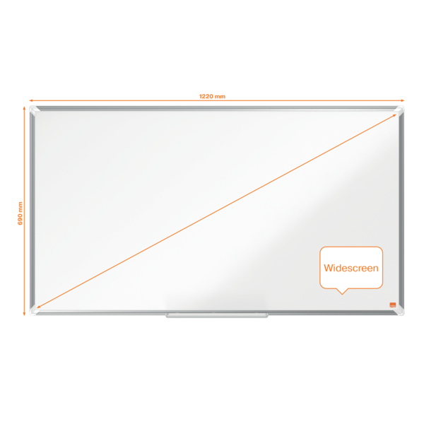 Pizarra Magnética De Acero Lacado De Formato Panorámico  Nobo Premium Plus 1220X690 Mm Blanco