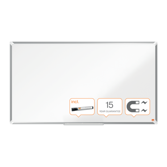 Pizarra Magnética De Acero Lacado De Formato Panorámico  Nobo Premium Plus 1220X690 Mm Blanco