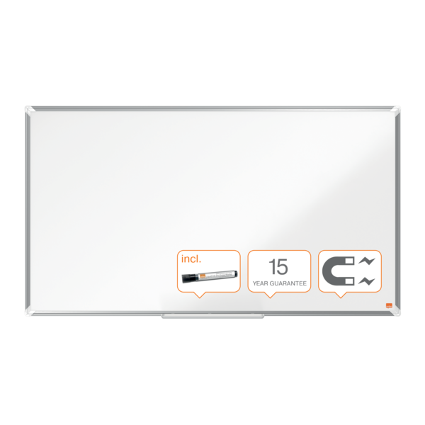 Pizarra Magnética De Acero Lacado De Formato Panorámico  Nobo Premium Plus 1220X690 Mm Blanco
