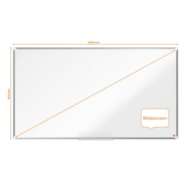 Pizarra Magnética De Acero Lacado De Formato Panorámico  Nobo Premium Plus 1550X870 Mm Blanco