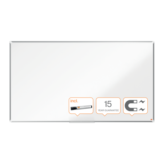 Pizarra Magnética De Acero Lacado De Formato Panorámico  Nobo Premium Plus 1880X1060 Mm Blanco