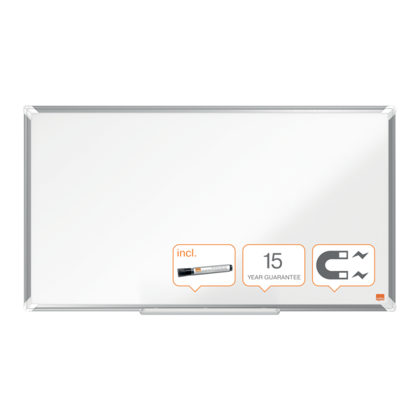 Pizarra Magnética De Acero Lacado De Formato Panorámico  Nobo Premium Plus 890X500 Mm Blanco