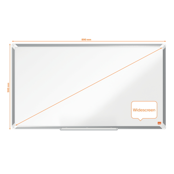 Pizarra Magnética De Acero Lacado De Formato Panorámico  Nobo Premium Plus 890X500 Mm Blanco