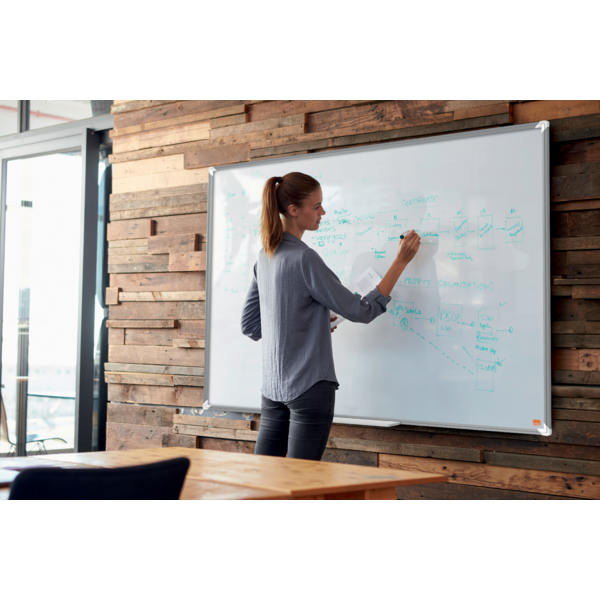 Pizarra Magnética De Acero Lacado Nobo Premium Plus De 900X600Mm Blanco