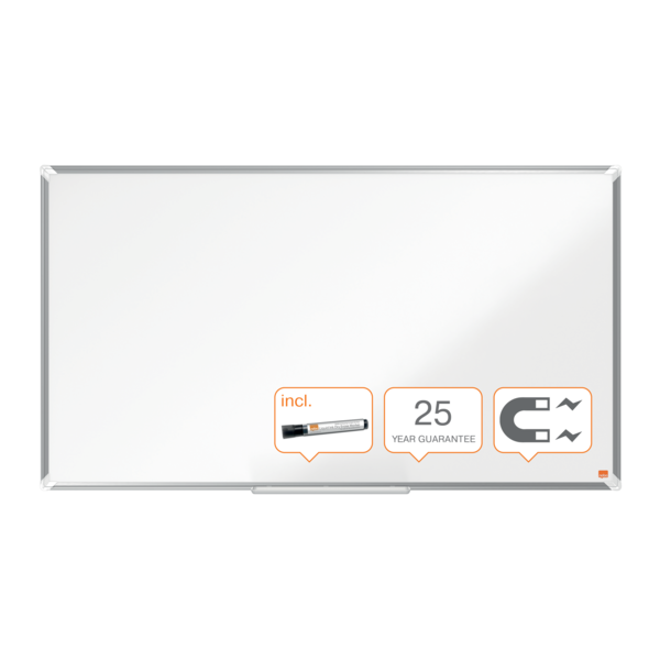 Pizarra Magnética De Acero Vitrificado De Formato Panorámico Nobo Premium Plus De 1220X690Mm Blanco