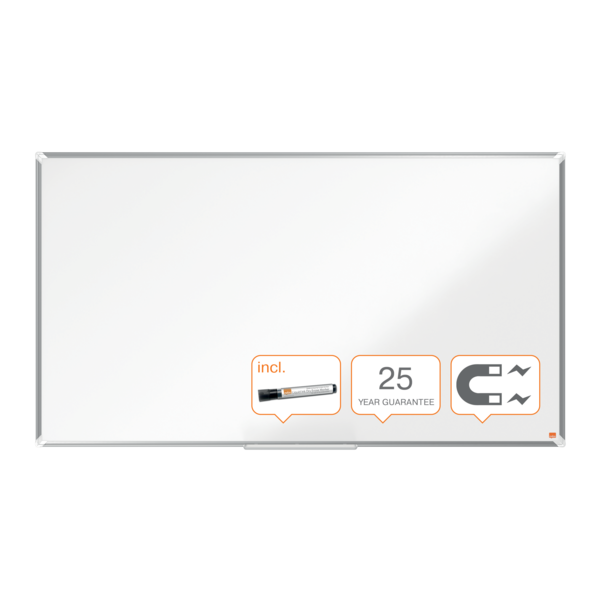 Pizarra Magnética De Acero Vitrificado De Formato Panorámico Nobo Premium Plus De 1550X870Mm Blanco
