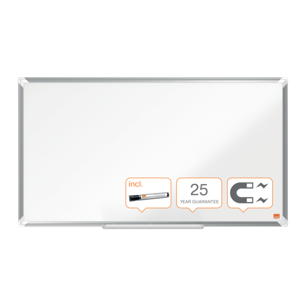 Pizarra Magnética De Acero Vitrificado De Formato Panorámico Nobo Premium Plus De 890X500Mm Blanco