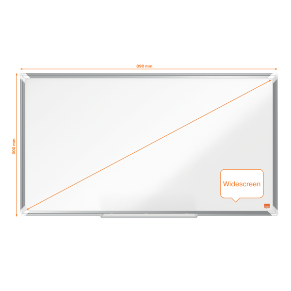 Pizarra Magnética De Acero Vitrificado De Formato Panorámico Nobo Premium Plus De 890X500Mm Blanco