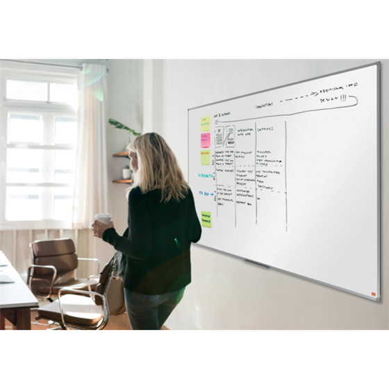 Pizarra Magnética De Acero Vitrificado Nobo Essence 1200X900Mm Blanco