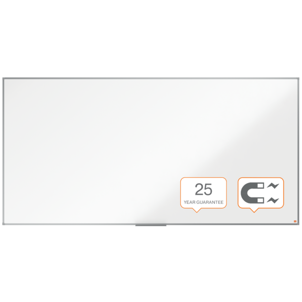 Pizarra Magnética De Acero Vitrificado Nobo Essence 2400X1200Mm Blanco