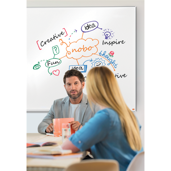 Pizarra Magnética De Acero Vitrificado Nobo Impression Pro De 1200X900 Mm Blanco