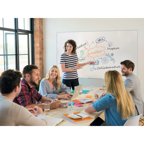 Pizarra Magnética De Acero Vitrificado Nobo Impression Pro De 1200X900 Mm Blanco