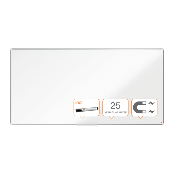Pizarra Magnética De Acero Vitrificado Nobo Premium Plus De 2400X1200Mm Blanco