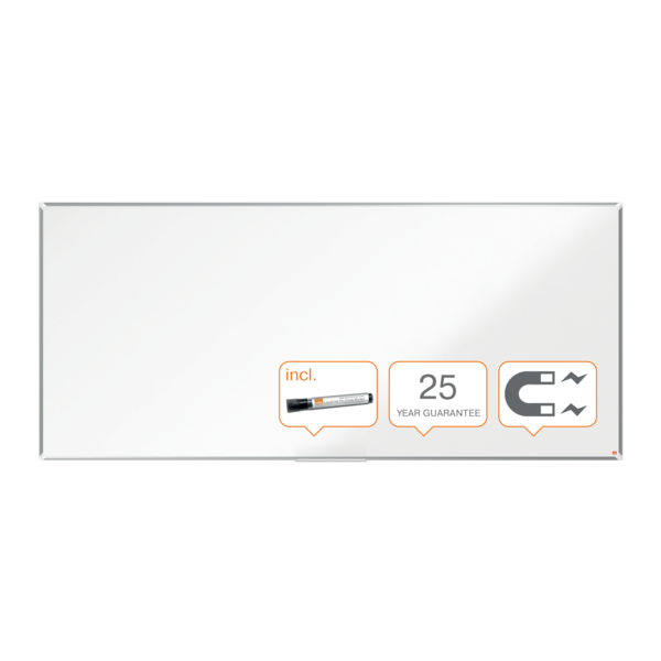 Pizarra Magnética De Acero Vitrificado Nobo Premium Plus De 2700X1200Mm Blanco
