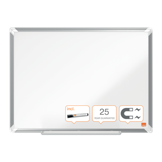 Pizarra Magnética De Acero Vitrificado Nobo Premium Plus De 600X450Mm Blanco